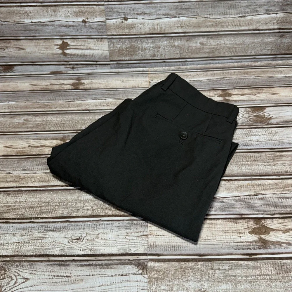 Lauren Ralph Lauren Mens Black Dress Pants Flat Front‎ Stretch Size 33x30